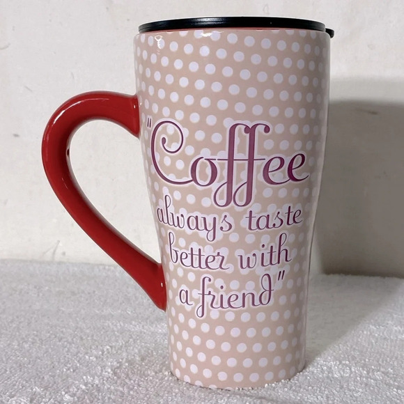 Betty Boop Pink Polkadot Tall Travel Mug With Lid - Picture 3 of 10